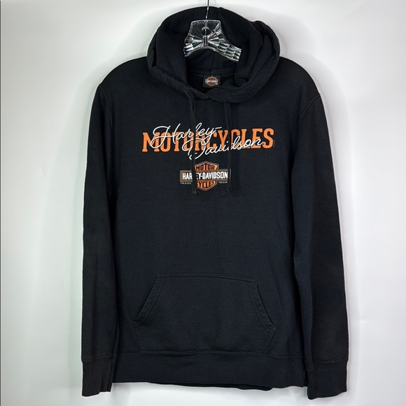 Harley Davidson Black Hooded Sweatshirt Walters Bros Peoria, Il 2022 L/XL - Picture 1 of 11